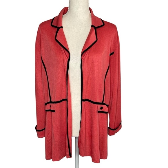 Exclusively Misook Pink & Black Cardigan Blazer 1X - Picture 1 of 5